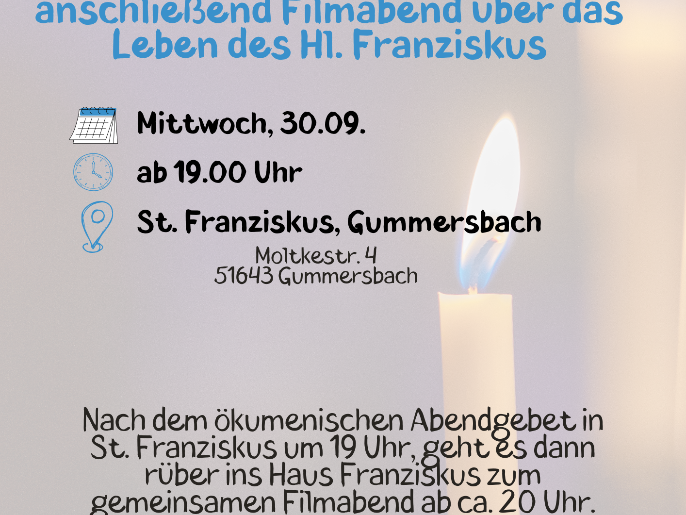 Ökumenisches Abendgebet in der Franziskuswoche