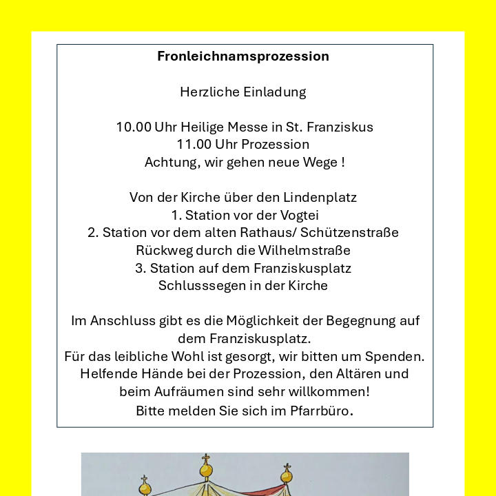 Plakat Fronleichnam Gm
