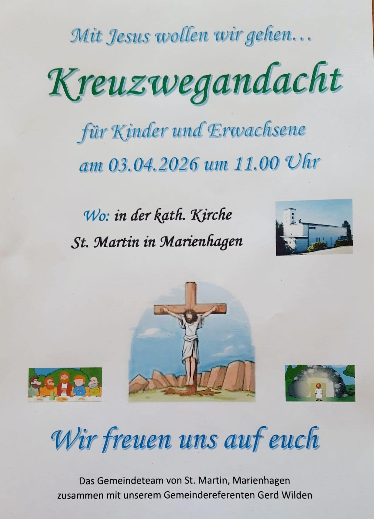 Kreuzwegandacht für Kinder in Marienhagen