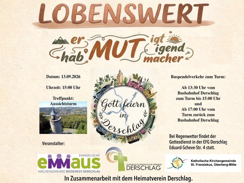 Lobenswertgottesdienst am Aussichtsturm in Derschlag